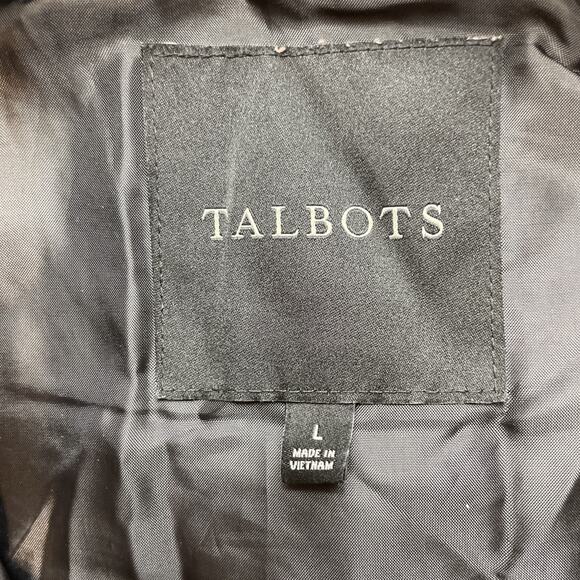 Talbots‎ Down Filled Quilted Puffer Vest Jacket Womens L Black Zip Pockets - Picture 3 of 7